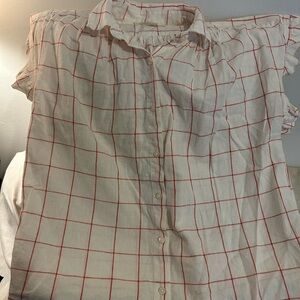 Brand new Travota window pane printed summer shirt in XS! $50!